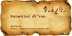 Valentini Áron névjegykártya