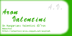 aron valentini business card